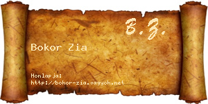 Bokor Zia névjegykártya